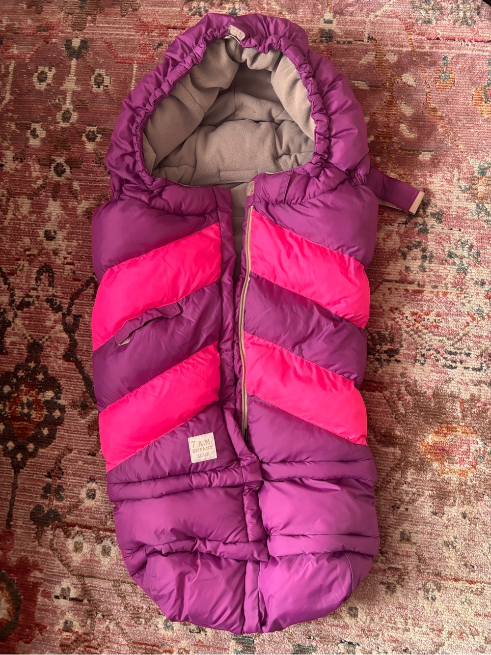 7 A.M. Enfant Kids Purple & Pink Puffer Bunting